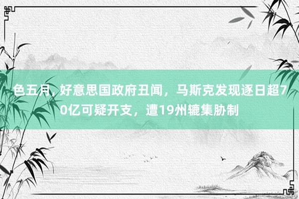 色五月， 好意思国政府丑闻，马斯克发现逐日超70亿可疑开支，遭19州辘集胁制