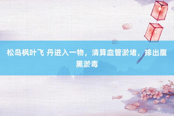 松岛枫叶飞 丹进入一物,清算血管淤堵,排出腹黑淤毒